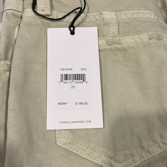 7 For All Mankind PEPLUM MINI SKIRT IN SOFT OLIVE Size 25 NWT - Picture 5 of 5